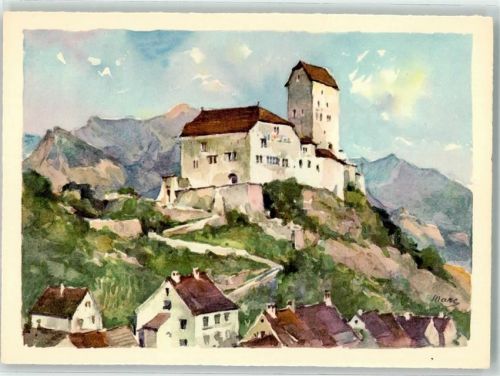 7320 Sargans Künstlerkarte Schloss sign. Marc