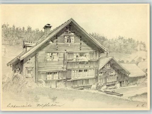 9427 Wolfhalden Künstlerkarte Partie bei Lippenreute sign. C. R.