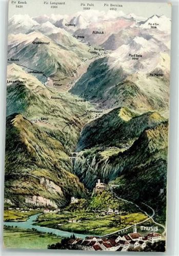 7430 Thusis - Albula - Bahn Strecke Vogelschau