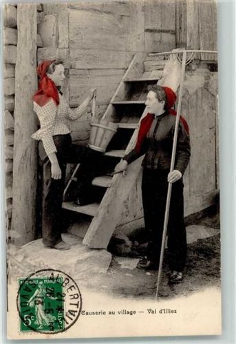 1873 Val-d'Illiez - Causerie au village