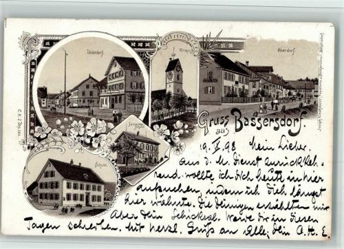 8303 Bassersdorf Baltenswil ZH 1899 BOAKC Schulen Lithographie