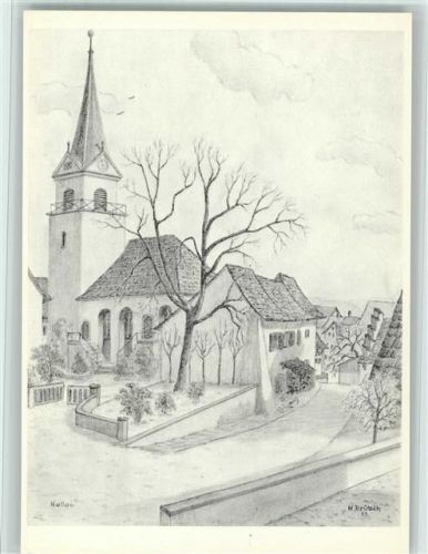 8215 Hallau Künstlerkarte Bildersammlung Lueged, da sich üsri Heimet! Sign. Willi Brütsch