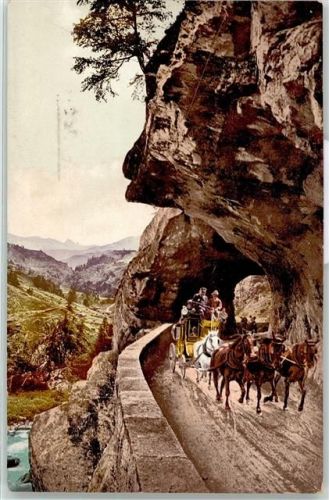 Postkutsche Schweiz Künstlerkarte