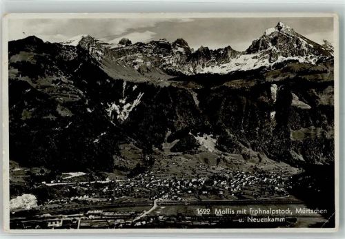 8753 Mollis Gebrauchsspuren Frohnalpstock Mürtschen Foto AK