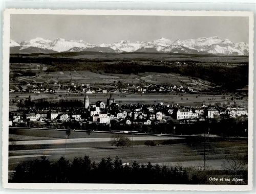 1350 Orbe - Blick mit Alpen