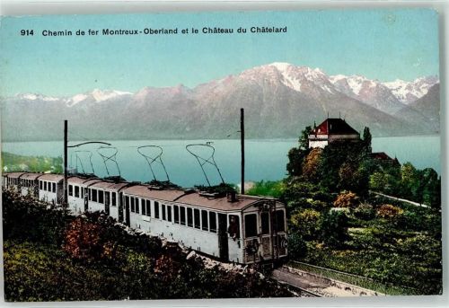 1815 Clarens - Chemin de fer Montreux Oberland et le Chateau du Chatelard Eisenbahn