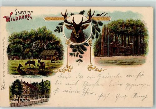 8135 Langnau am Albis 1906 Lithographie Wildpark Langenberg