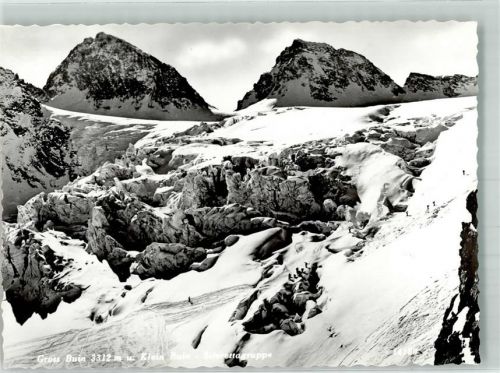 7545 Guarda Foto AK Winter Gross Buin Hüttenstempel Wiesbadener Hütte