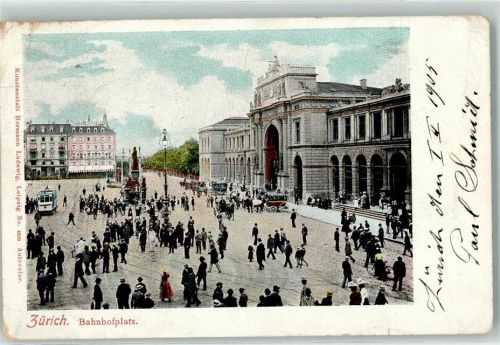8000 Zürich 1905 Gebrauchsspuren Bahnhof Platz