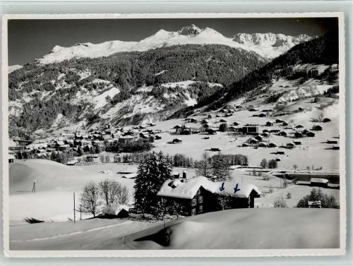 7250 Klosters - Blick nach Klosters und Madrisahörner Winteraufnahme