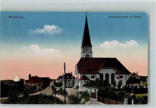 8304 Wallisellen - Rosenbergstraße mit Kirche