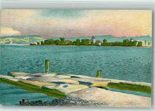 Ufenau Insel Lithographie Zürichsee