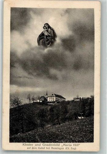 6313 Menzingen 1916 Foto AK Kloster Gandenbild Maria Hilf