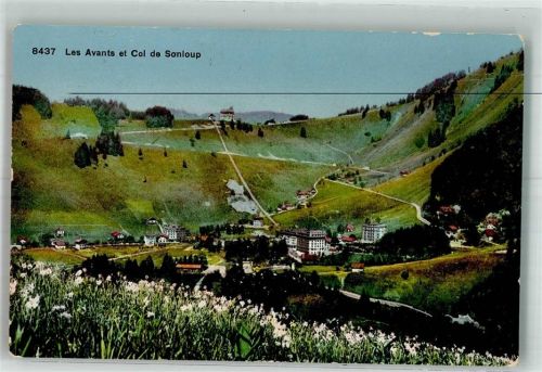 1833 Les Avants 1923 Foto AK Stand- Seilbahn Col de Sonloup