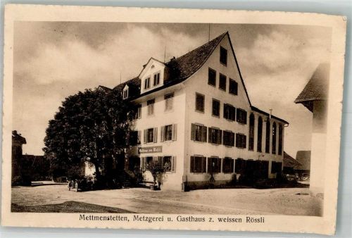 8932 Mettmenstetten 1921 Foto AK Auto Metzgerei und Gasthaus zum weissen Rössli