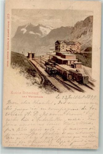 3823 Kleine Scheidegg 1899 Foto AK Bahnhof Eisenbahn