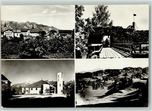 9488 Schellenberg - Kirche Kreuz Turm Steg Fahne