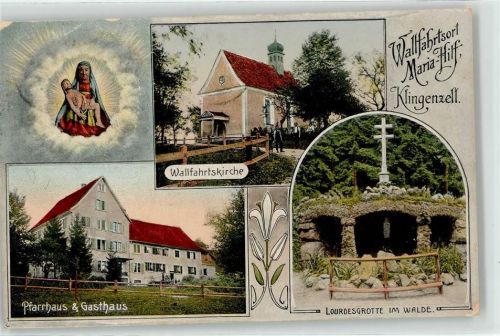 6313 Menzingen - Pfarrhaus Gasthaus Wallfahrtskirche Lourdesgrotte im Walde Maria Hilf