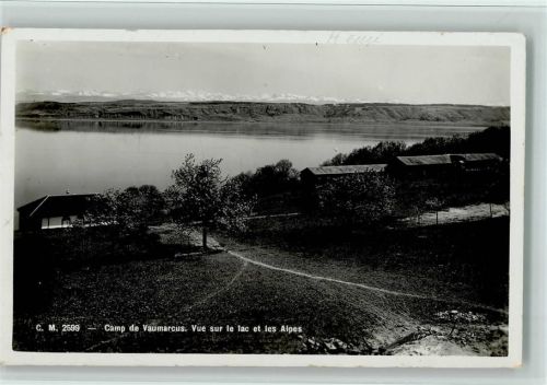 2028 Vaumarcus - Camp de Vaumarcus Vue sur le lac et les Alpes