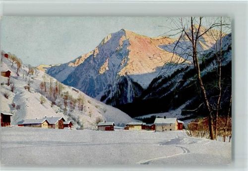 7250 Klosters - Abend in Klosters Winteraufnahme