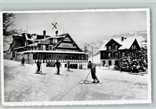 9650 Nesslau - Kurhaus Grütli Winter Skifahrer