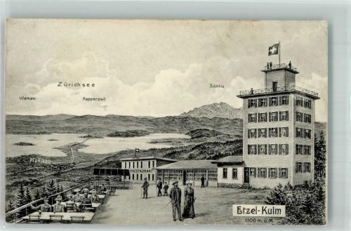 8330 Pfäffikon ZH 1912 Foto AK Gasthaus Etzel-Kulm