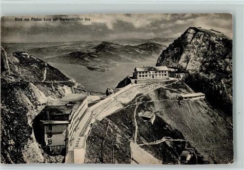6010 Pilatus Kulm - Blick vom Pilatus Kulm auf Vierwaldstätter See
