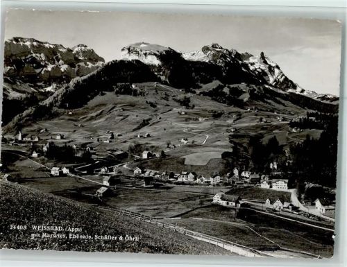 9057 Weissbad - Ortsansicht mit Marwies Ebenalp Schfler und Öhrli