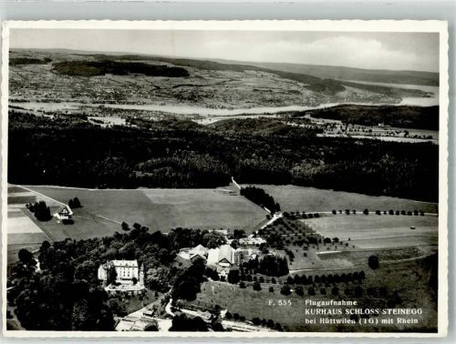 8536 Hüttwilen 1957 Foto AK Fliegeraufnahme Schloss Kurhaus Steinegg