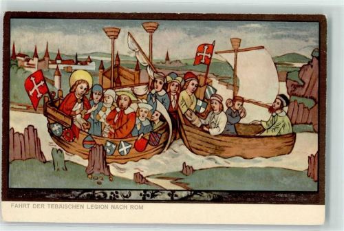 3792 Saanen - Kirche Fresken Fahrt der Tebäischen Legion nach Rom