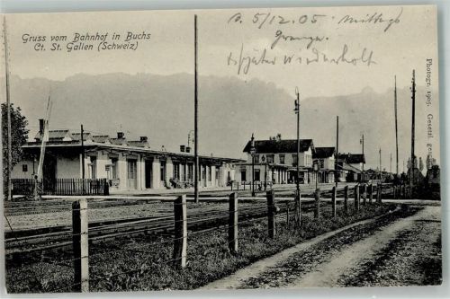 9470 Buchs SG 1905 Foto AK Bahnhof