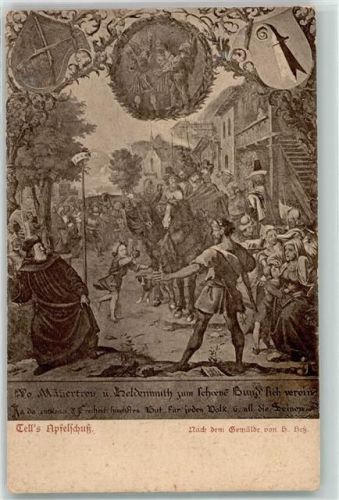 6460 Altdorf UR - Tells Apfelschuss nach dem Gemälde von H Hess