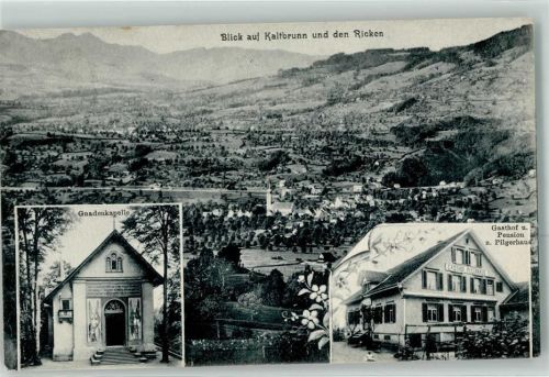 8722 Kaltbrunn 1912 - Gnadenkapelle Gasthaus Pension Zum Pilgerhaus Ricken