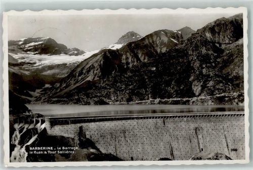 Barrage d´Emosson Gebrauchsspuren Fliegeraufnahme Le Barrage de Barberine