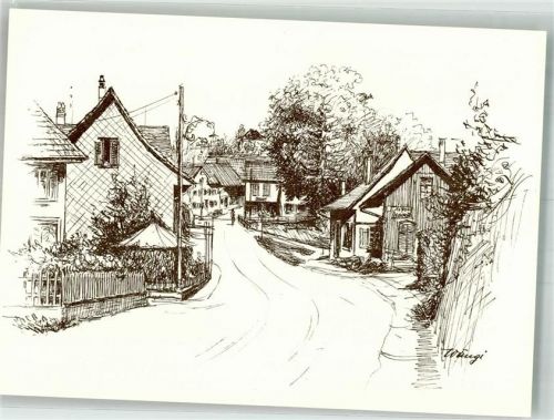 9545 Wängi Radierung sign. Isler, E. Murgbrücke Schäfliplatz