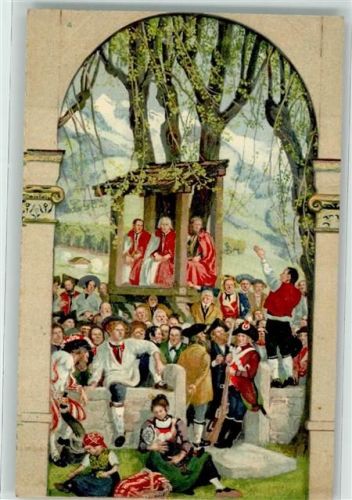 Basel Bâle Bundesfeier Ansprache an das versammelte Volk Für unsere Soldaten Ort lt. Stempel Bundesfeier Ganzsachen Schweiz 1918 Künstlerkarte