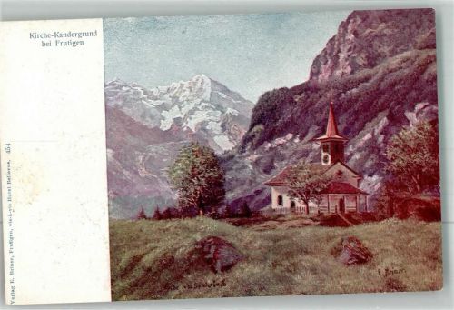 3714 Frutigen Künstlerkarte Kirche Kandergrund