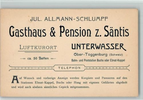 9657 Unterwasser - Gasthaus und Pension zum Säntis Luftkurort