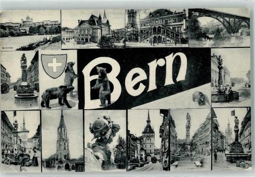 3000 Bern Berne - Weltpostdenkmal Bundeshaus Casino Zähringerbrunnen Münster Bären