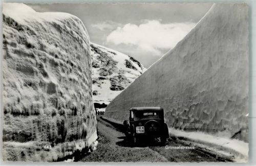 Grimsel 1953 Winter Auto Grimselstrasse