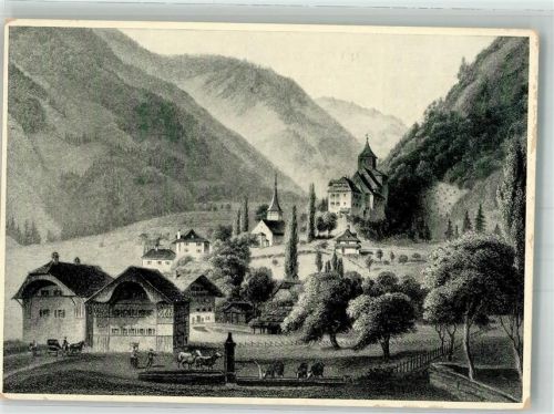 3752 Wimmis - Burg Wimmis Stich auf AK