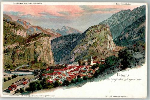 7430 Thusis Lithographie sign. Steinmann, C. Schweizer Künstler-Postkarte