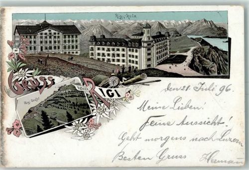 6410 Rigi Kulm 1896 Lithographie Rigi Staffel