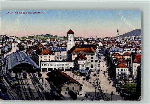 St. Gallen S. Gallo mit Bahnhof Bahnwagen Bahnhof Schweiz