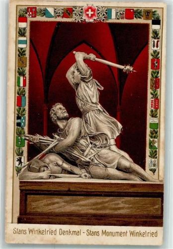 6370 Stans 1908 Prägedruck Denkmal Winkelried