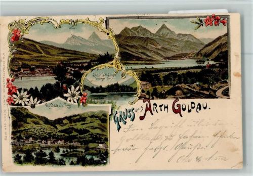 6415 Arth Lithographie Insel Schwanau Goldau Verlag Künzli Nr.702