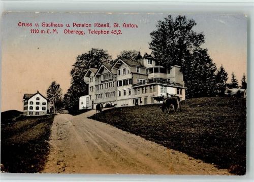 9413 Oberegg Gebrauchsspuren 1914 Gasthaus Pension Rössli