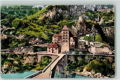 1890 St-Maurice - Brücke Schloss