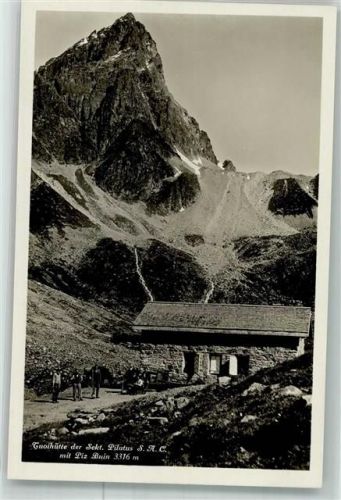 7550 Scuol Schuls Foto AK Hüttenstempel Tuoi Hütte