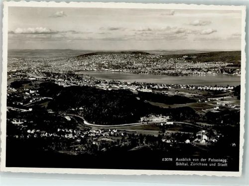 Felsenegg - Blick aufs Sihltahl Zürich und See